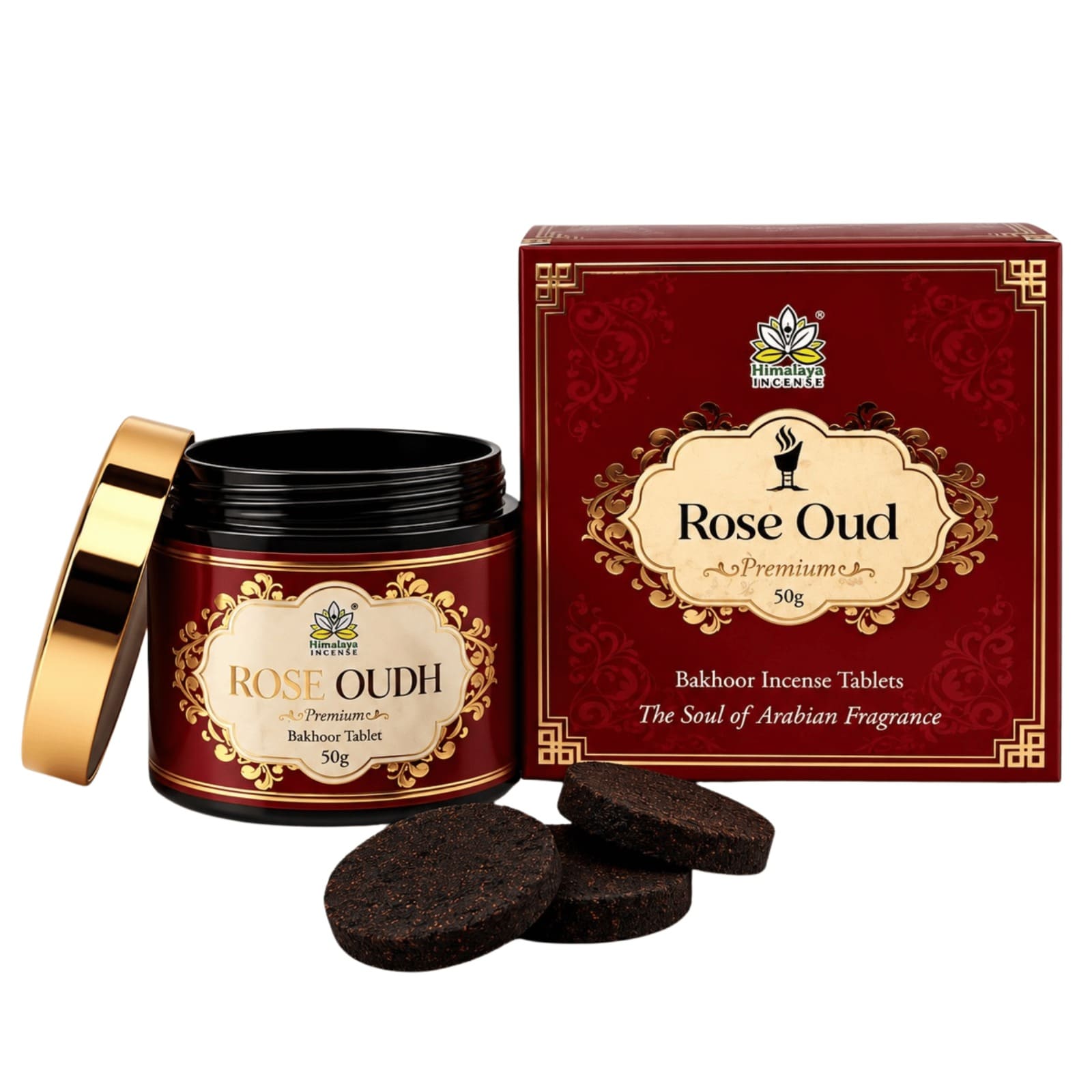 Himalaya Rose Oudh Premium Bakhoor Tablet-50g